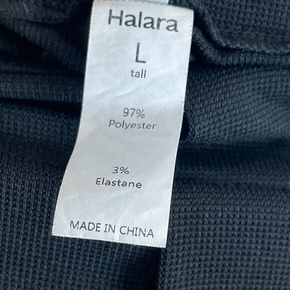 Halara Womens Large Tall Black Wide Leg Trousers Pleated Pull On Pants - Picture 4 of 8